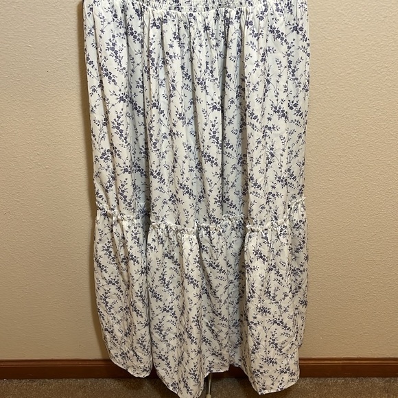 Pink Lily Floral Off Shoulder Maxi Shirred Waist Peasant Dress - Picture 6 of 7